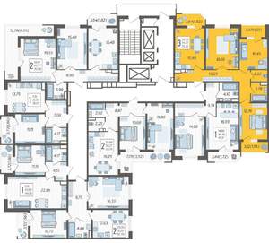 3-к квартира, строящийся дом, 79м2, 3/23 этаж
