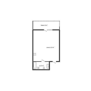 Студия квартира, вторичка, 23м2, 6/8 этаж