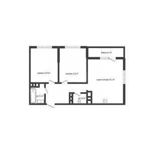 2-к квартира, вторичка, 52м2, 7/16 этаж