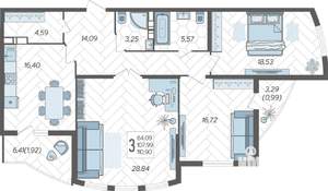3-к квартира, вторичка, 110м2, 4/21 этаж