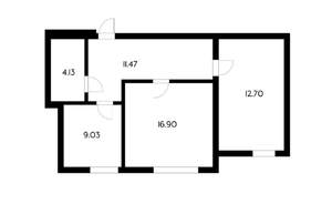 2-к квартира, вторичка, 54м2, 8/10 этаж