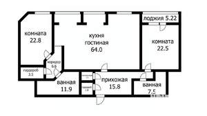 3-к квартира, вторичка, 165м2, 15/17 этаж