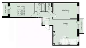 2-к квартира, вторичка, 70м2, 3/3 этаж