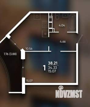 1-к квартира, вторичка, 38м2, 12/18 этаж