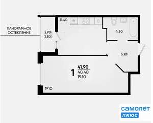 1-к квартира, вторичка, 42м2, 4/18 этаж