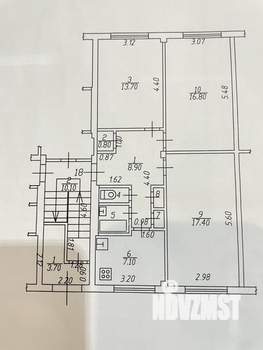3-к квартира, вторичка, 69м2, 1/5 этаж