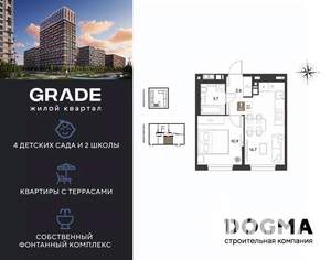 1-к квартира, вторичка, 34м2, 3/9 этаж