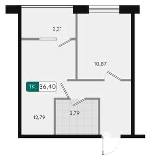 1-к квартира, вторичка, 36м2, 18/18 этаж
