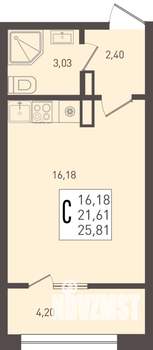 Студия квартира, строящийся дом, 26м2, 7/8 этаж