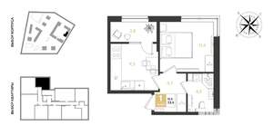 1-к квартира, вторичка, 33м2, 2/9 этаж