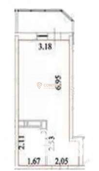 Студия квартира, вторичка, 21м2, 8/22 этаж