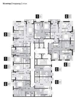 1-к квартира, строящийся дом, 44м2, 2/18 этаж