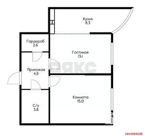 2-к квартира, вторичка, 48м2, 8/16 этаж