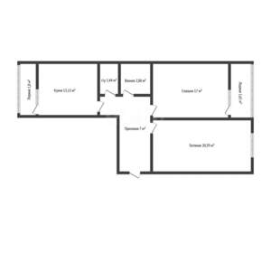 2-к квартира, вторичка, 62м2, 2/24 этаж