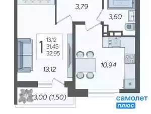 1-к квартира, вторичка, 33м2, 4/12 этаж