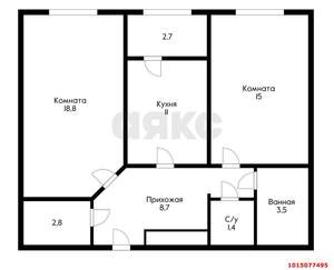 2-к квартира, вторичка, 61м2, 8/24 этаж