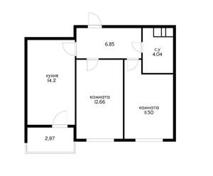 2-к квартира, вторичка, 50м2, 11/21 этаж