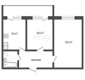 2-к квартира, вторичка, 49м2, 10/18 этаж