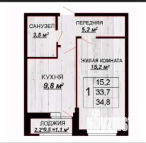 1-к квартира, вторичка, 35м2, 10/19 этаж