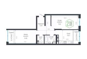 2-к квартира, вторичка, 65м2, 7/24 этаж