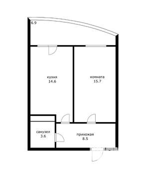 1-к квартира, вторичка, 42м2, 4/24 этаж