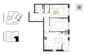 2-к квартира, вторичка, 64м2, 5/9 этаж