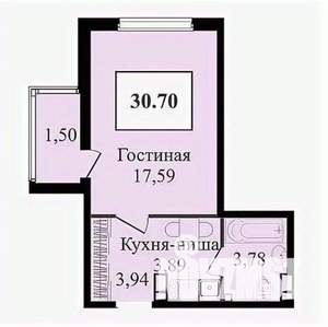 Студия квартира, вторичка, 31м2, 13/24 этаж