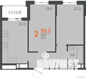 2-к квартира, вторичка, 50м2, 3/24 этаж