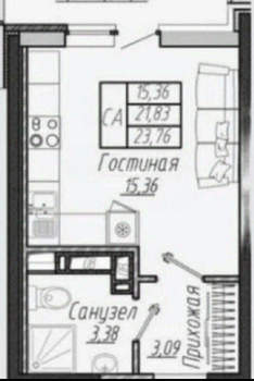 Студия квартира, вторичка, 22м2, 3/9 этаж