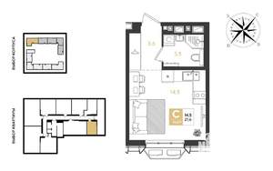 Студия квартира, строящийся дом, 22м2, 4/18 этаж