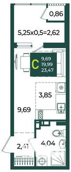 Студия квартира, вторичка, 23м2, 5/18 этаж