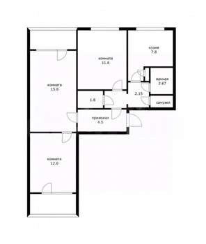 3-к квартира, вторичка, 65м2, 6/9 этаж