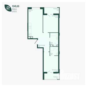 2-к квартира, вторичка, 59м2, 5/18 этаж