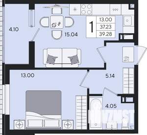 1-к квартира, вторичка, 39м2, 6/8 этаж