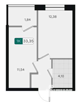 1-к квартира, вторичка, 33м2, 9/18 этаж