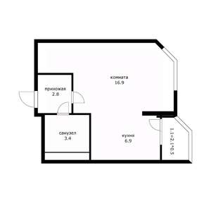 1-к квартира, вторичка, 33м2, 2/17 этаж