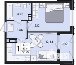 1-к квартира, вторичка, 36м2, 7/8 этаж
