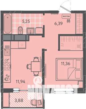 1-к квартира, вторичка, 36м2, 2/16 этаж