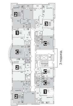 2-к квартира, вторичка, 60м2, 13/16 этаж