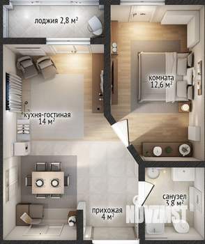 1-к квартира, вторичка, 35м2, 16/16 этаж