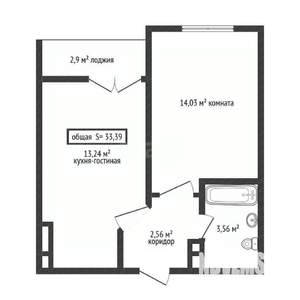 1-к квартира, вторичка, 32м2, 14/25 этаж