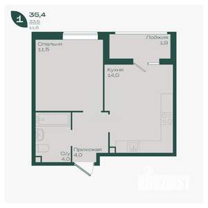 1-к квартира, вторичка, 35м2, 2/18 этаж