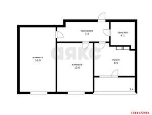 2-к квартира, вторичка, 60м2, 14/18 этаж