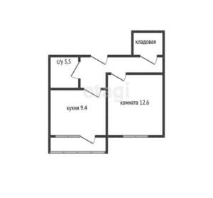1-к квартира, вторичка, 34м2, 3/4 этаж