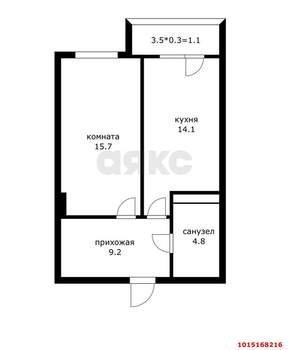 1-к квартира, вторичка, 44м2, 9/17 этаж
