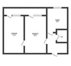 2-к квартира, вторичка, 49м2, 8/9 этаж