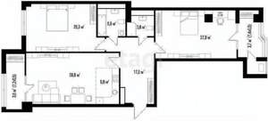 3-к квартира, вторичка, 122м2, 15/15 этаж