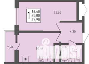 1-к квартира, вторичка, 38м2, 5/24 этаж