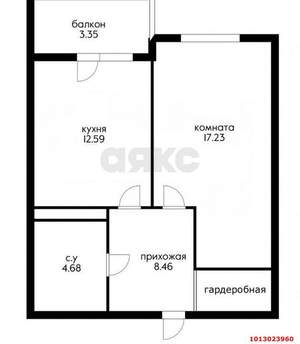 1-к квартира, вторичка, 46м2, 7/16 этаж