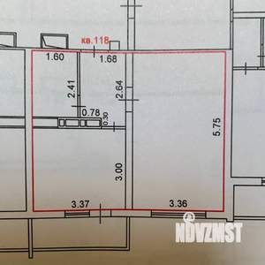 1-к квартира, вторичка, 38м2, 14/16 этаж